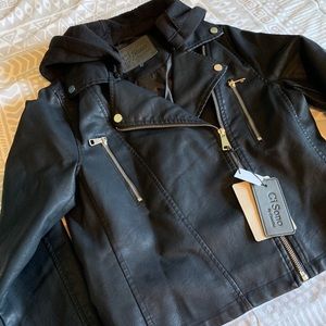 Black faux leather jacket